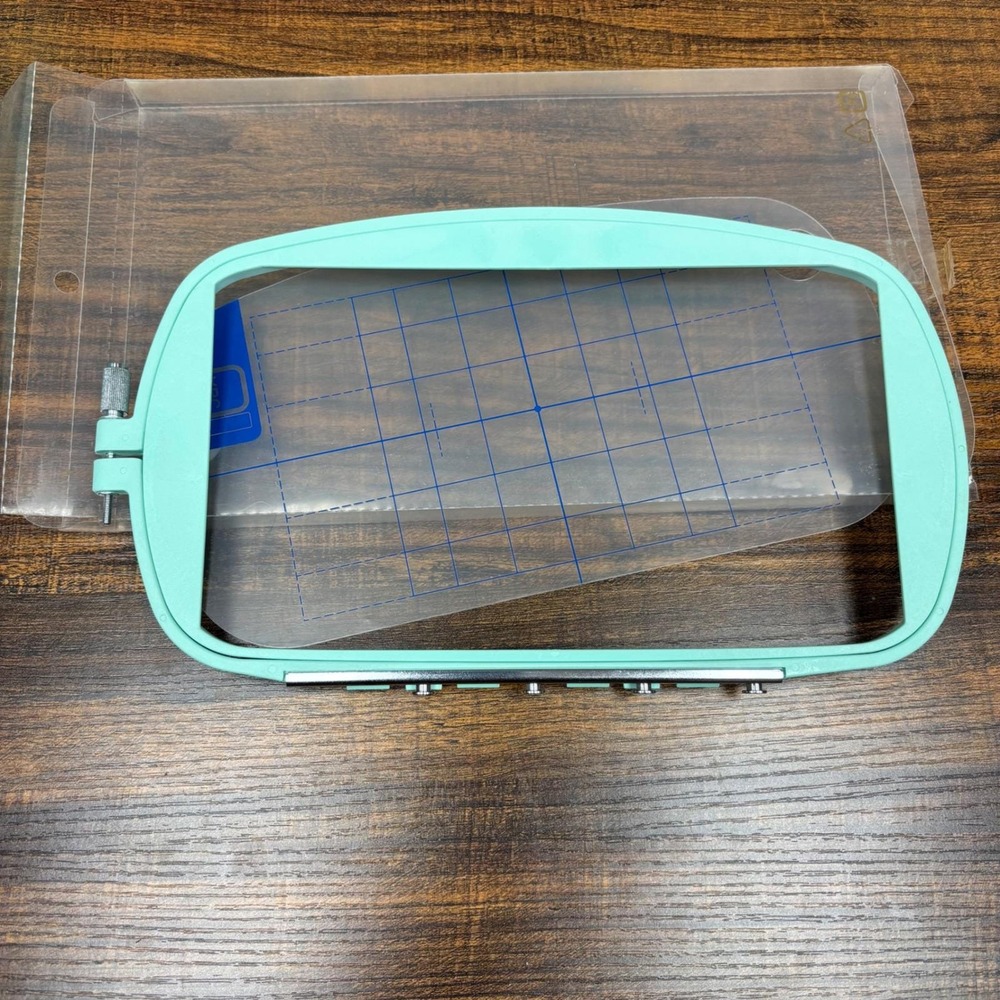 Janome Embroidery Hoop with Grid Template Teal‎ Large 9.5 x 5.5 Inch RE20b